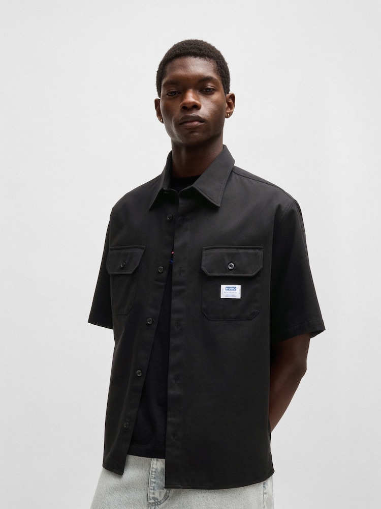 Hugo Cotton Twill Relaxed Fit SS Shirt - Image 1 of 7