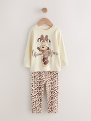 Ecru/Brown Minnie Mouse Snuggle Pyjamas 2 Pack (9mths-12yrs) - Image 7 of 10