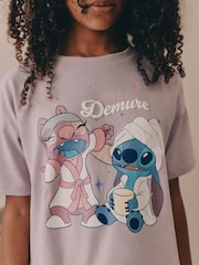 Purple/Green Lilo & Stitch Joggers Pyjamas 2 Pack (3-16yrs) - Image 5 of 11