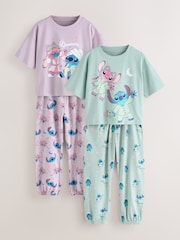 Purple/Green Lilo & Stitch Joggers Pyjamas 2 Pack (3-16yrs) - Image 6 of 11