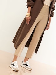 Lipsy White Chunky Wedge with Gold Heel Clip Sports Trainers - Image 2 of 5