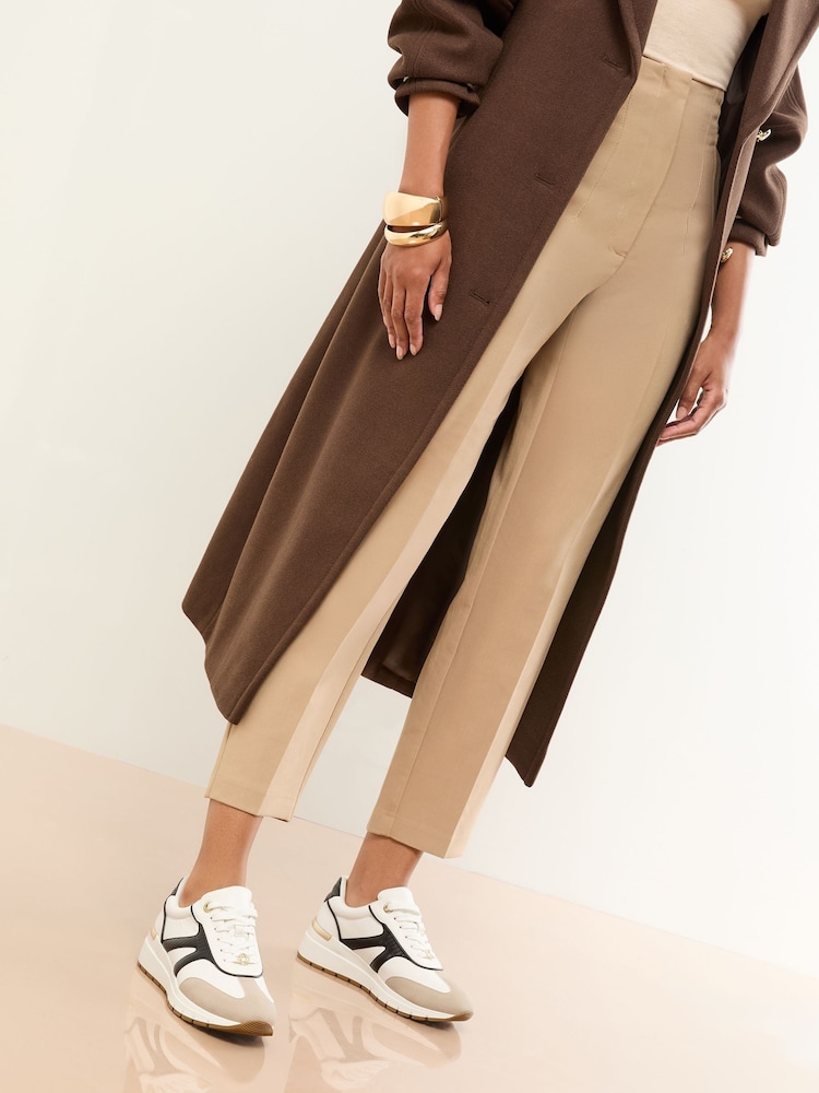 Lipsy White Chunky Wedge with Gold Heel Clip Sports Trainers - Image 2 of 5