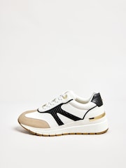 Lipsy White Chunky Wedge with Gold Heel Clip Sports Trainers - Image 5 of 5