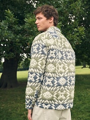 Green Navajo Style Padded Shacket - Image 5 of 8