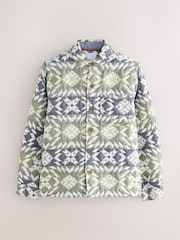 Green Navajo Style Padded Shacket - Image 6 of 8