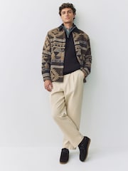Brown Borg Lined Navajo Style Shacket - Image 3 of 9