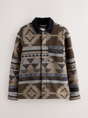Brown Borg Lined Navajo Style Shacket - Image 6 of 9