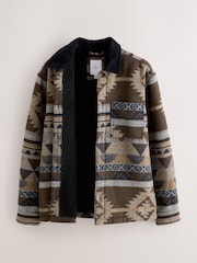 Brown Borg Lined Navajo Style Shacket - Image 7 of 9