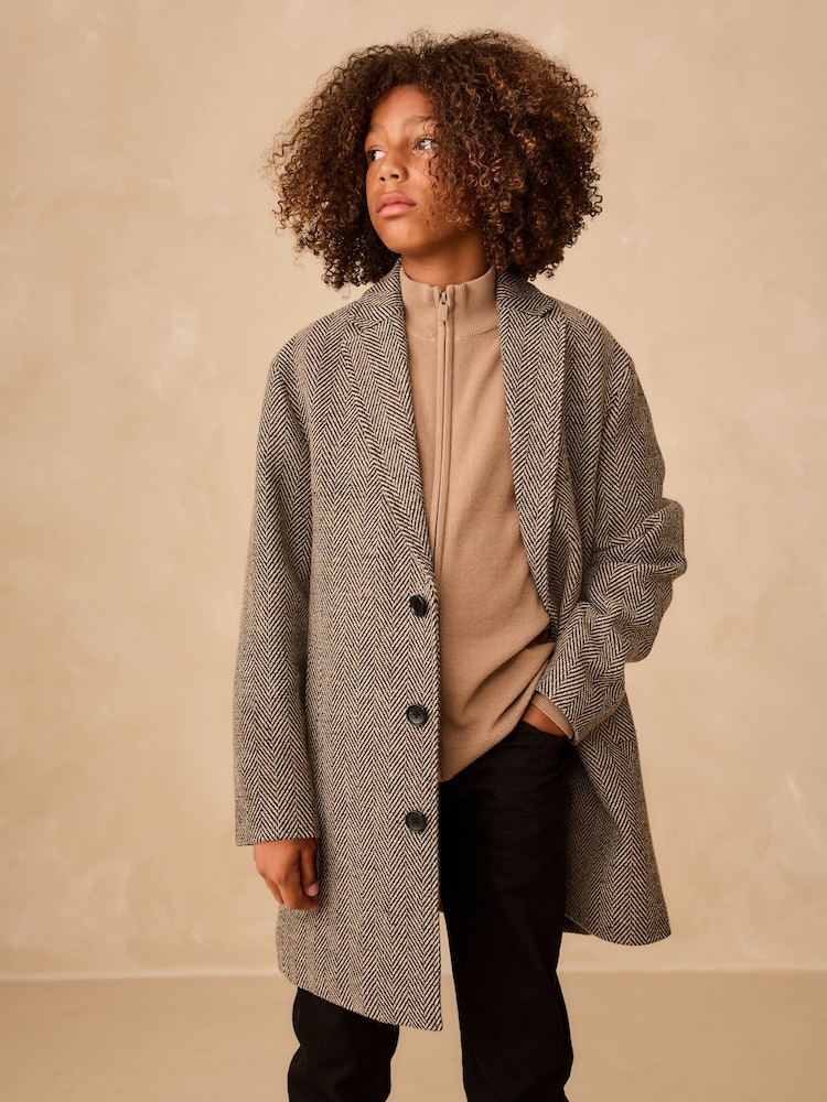 Grey Overcoat (3-16yrs) - Image 1 of 9 Grey Overcoat (3-16yrs) - Image 1 of 9