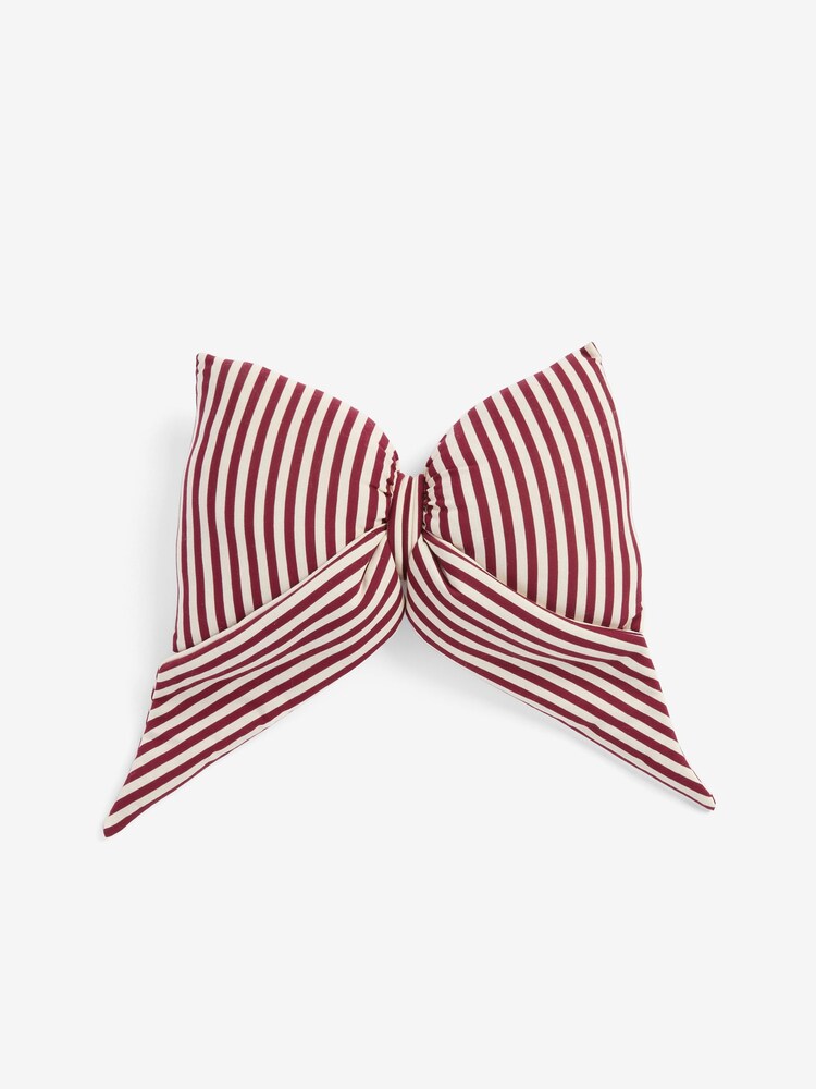 Red 3D Stripe Bow Cushion - Image 3 of 3
