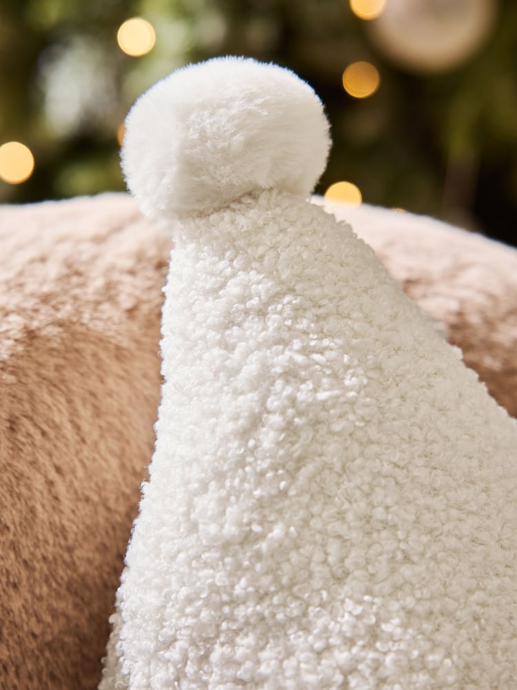 Ivory 3D Borg Christmas Tree Cushion - Image 2 of 4 Ivory 3D Borg Christmas Tree Cushion - Image 2 of 4