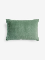 Green 40 x 59cm Christmas Slogan Faux Fur Oblong Cushion - Image 4 of 5