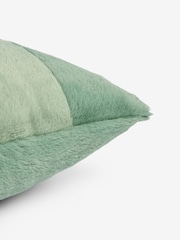 Green 40 x 59cm Christmas Slogan Faux Fur Oblong Cushion - Image 5 of 5