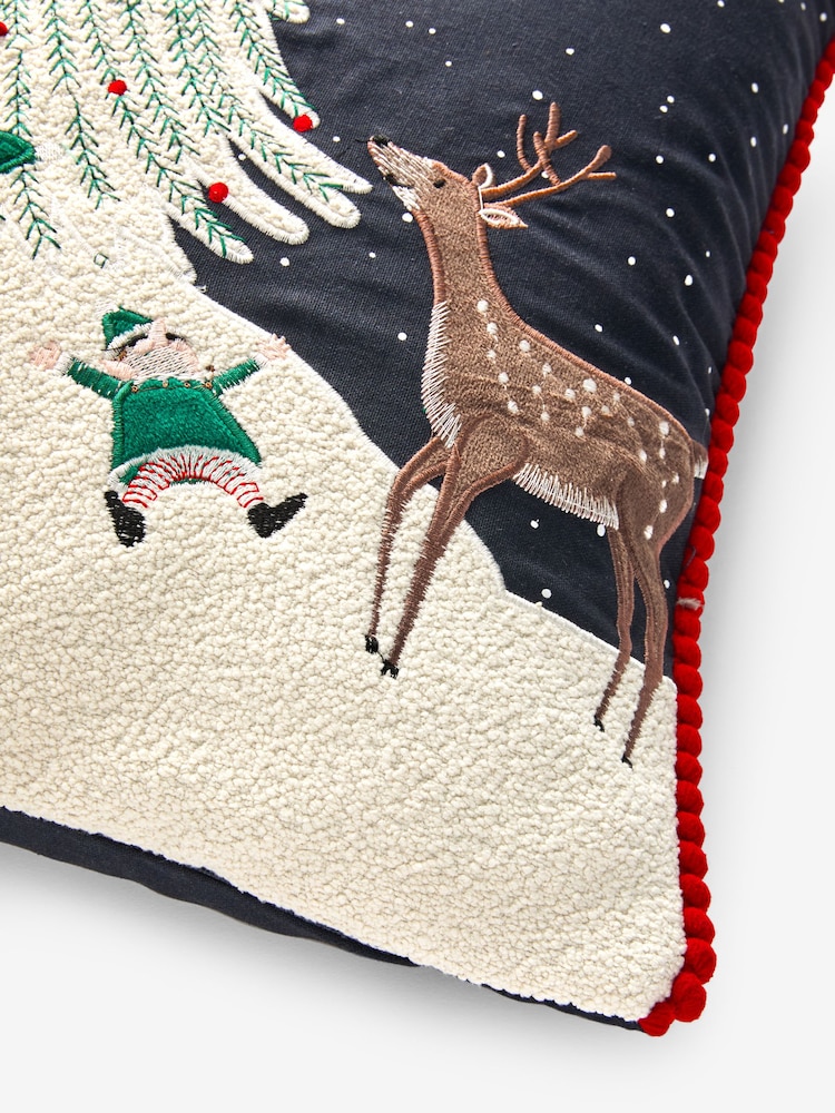 Navy 43 x 43cm Christmas Elf Cushion - Image 5 of 5