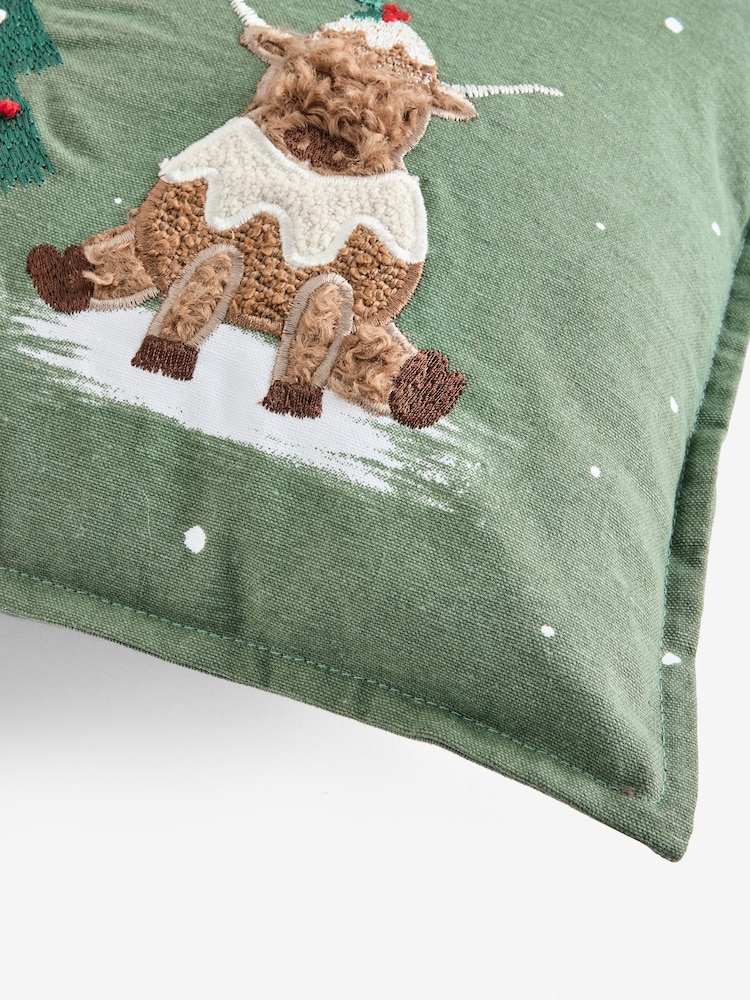 Green 50 x 30cm Christmas Hamish Trio Cushion - Image 5 of 5