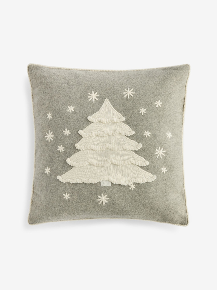 Embroidered Christmas Tree Cushion - Slika 1 iz 3