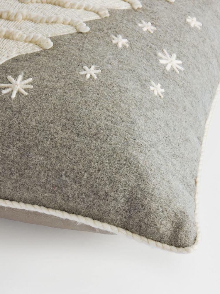Embroidered Christmas Tree Cushion - Slika 3 iz 3