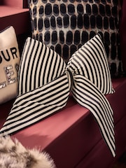 Black/White 3D Stripe Bow Cushion - Image 1 of 3