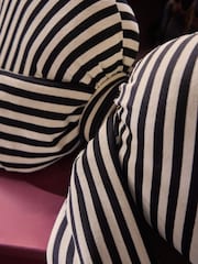 Black/White 3D Stripe Bow Cushion - Image 2 of 3