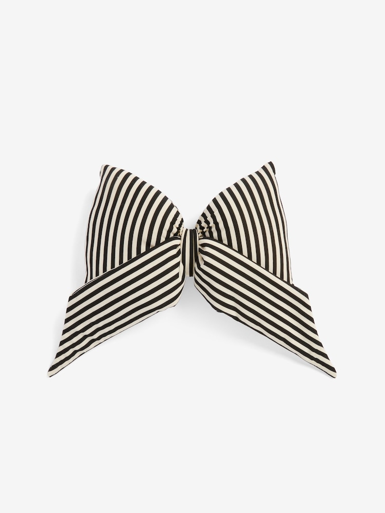 Black/White 3D Stripe Bow Cushion - Image 3 of 3
