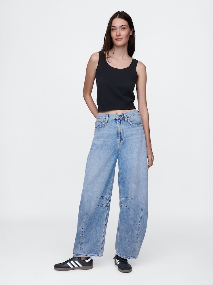 Gap Blue High Waisted UltraSoft Horseshoe Jeans - Image 1 of 7
