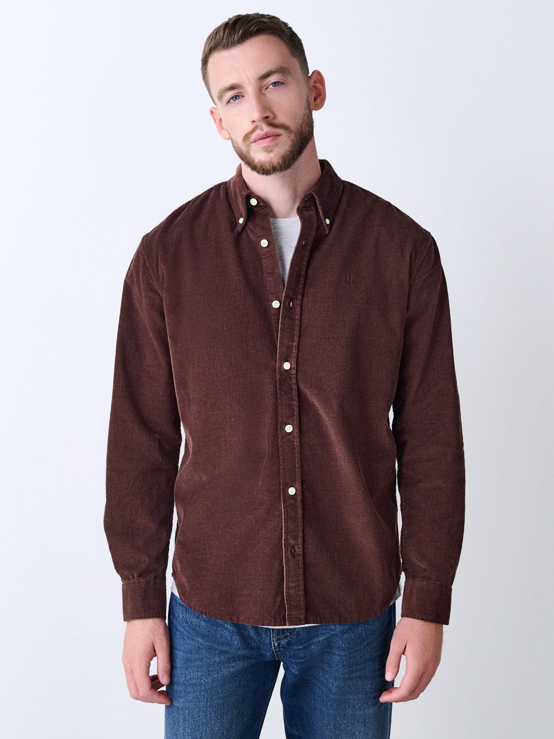 Buy Burgundy Red Long Sleeve Cord Shirt from Next USA
