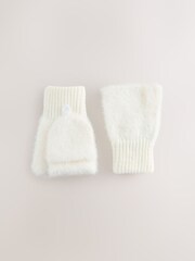 Ecru White Flip Mittens (3-16yrs) - Image 1 of 3