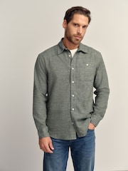 Verde - Camisa texturizada de manga comprida - Imagem 2 de 5