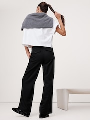 Banana Republic Black Everyday Mid Rise Wide-Leg Trousers - Image 2 of 4