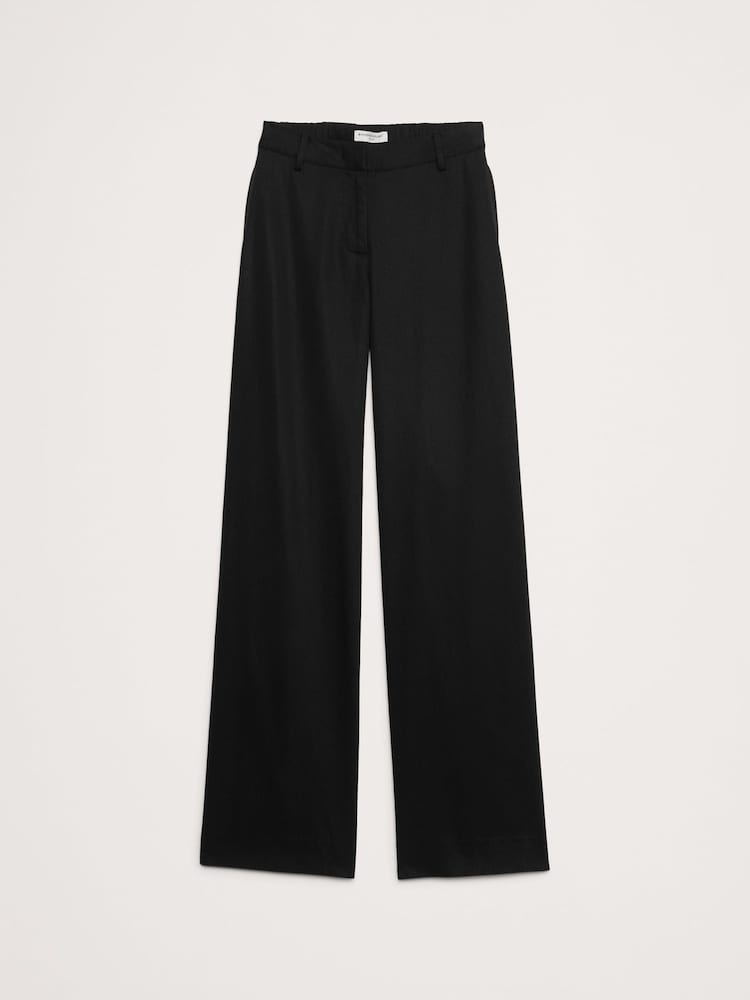 Banana Republic Black Everyday Mid Rise Wide-Leg Trousers - Image 4 of 4