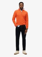Superdry Orange Cotton Classics Half-Zip Knitted 100% Cotton Jumper - Image 3 of 3