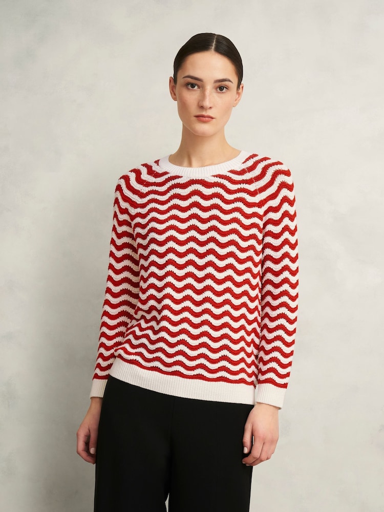 Hobbs Red Lulu 100% Cotton Jumper - Image 1 of 4