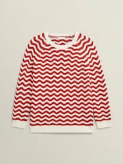 Hobbs Red Lulu 100% Cotton Jumper - Image 4 of 4