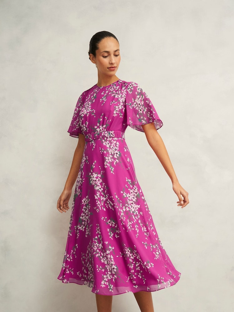 Hobbs Pink Petite Bronwyn Dress - Image 1 of 2