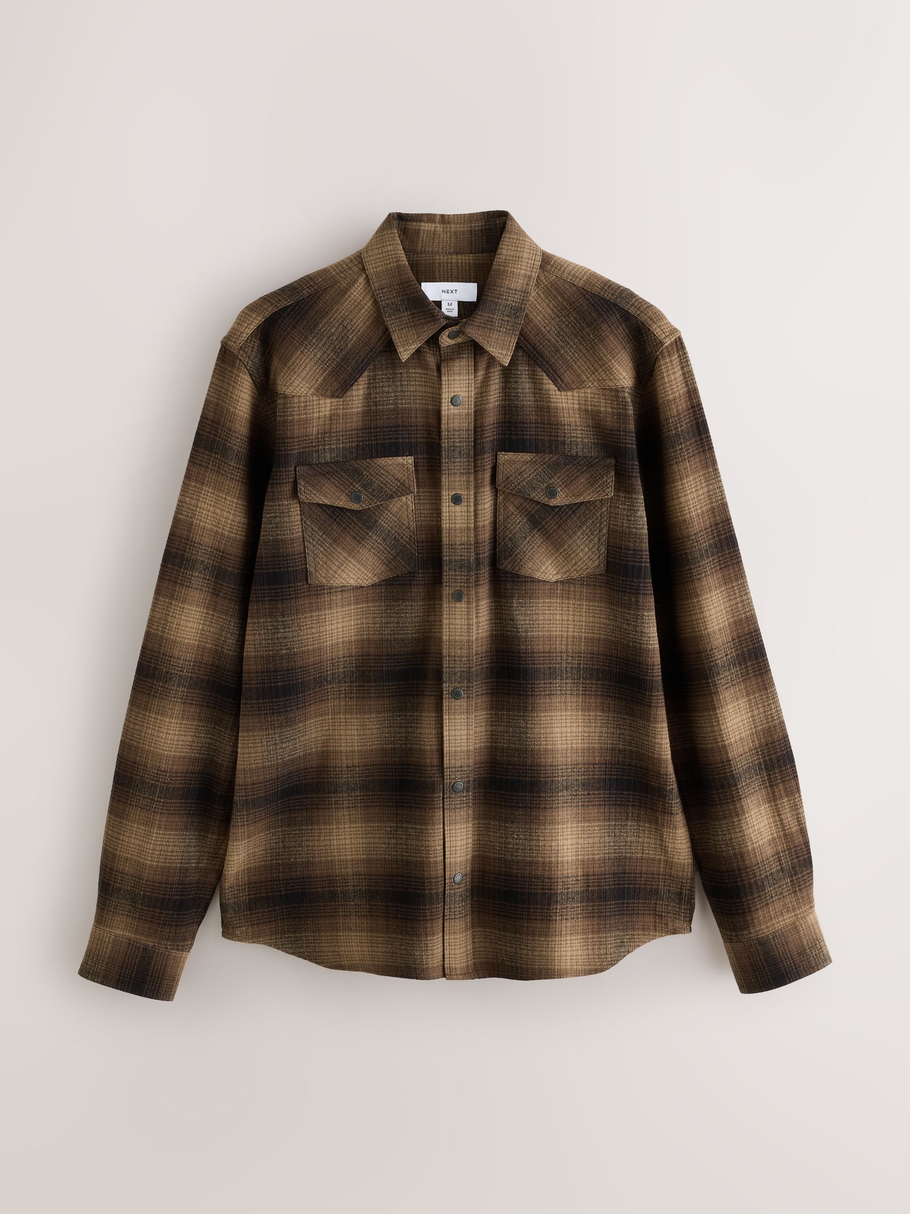 Buy Brown Western Style Long Sleeve Check Shirt from the Next UK