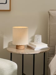 MADE.COM Cream/Wood Neutra Table Lamp - Image 1 of 8