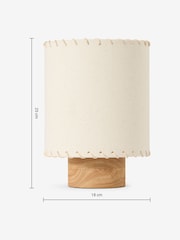 MADE.COM Cream/Wood Neutra Table Lamp - Image 4 of 8