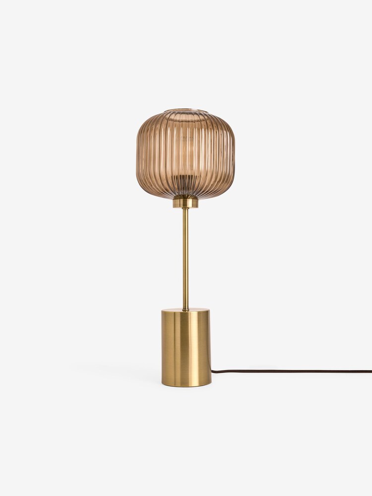 MADE.COM Amber Brown Large Briz Table Lamp - Image 1 of 2