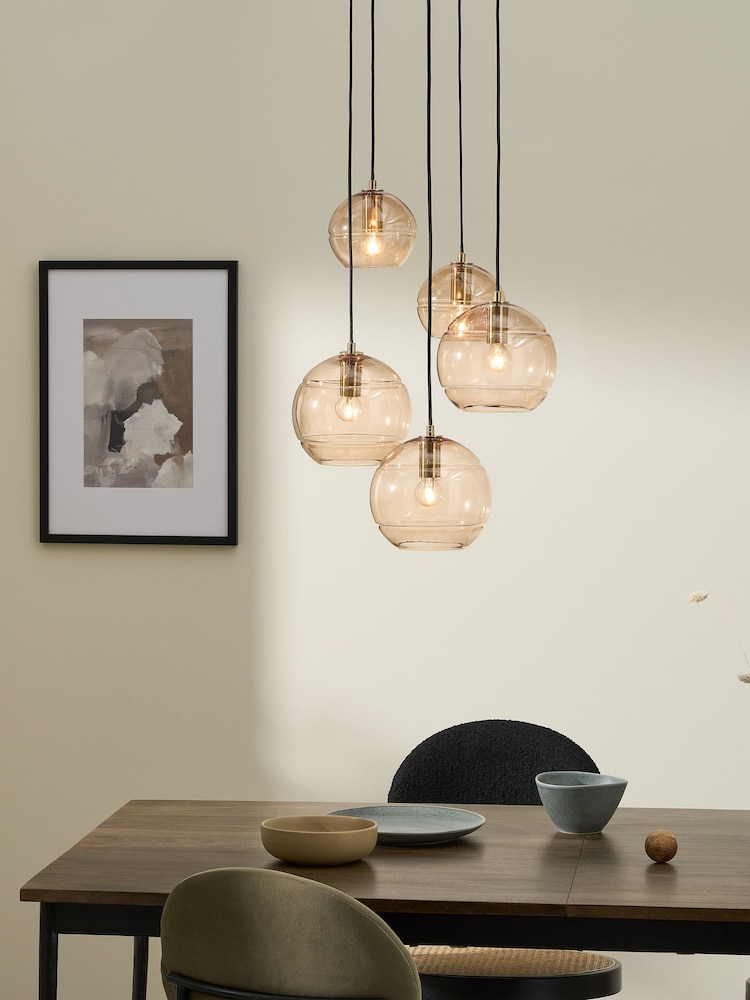 MADE.COM Black/Champagne Mika 5 Cluster Light - Image 1 of 7