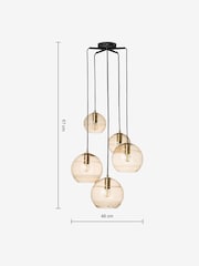 MADE.COM Black/Champagne Mika 5 Cluster Light - Image 7 of 7