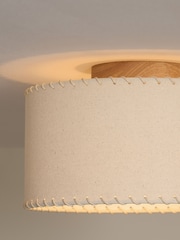 MADE.COM Cream/Wood Neutra Flush Light - Image 2 of 6