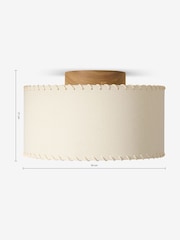 MADE.COM Cream/Wood Neutra Flush Light - Image 4 of 6