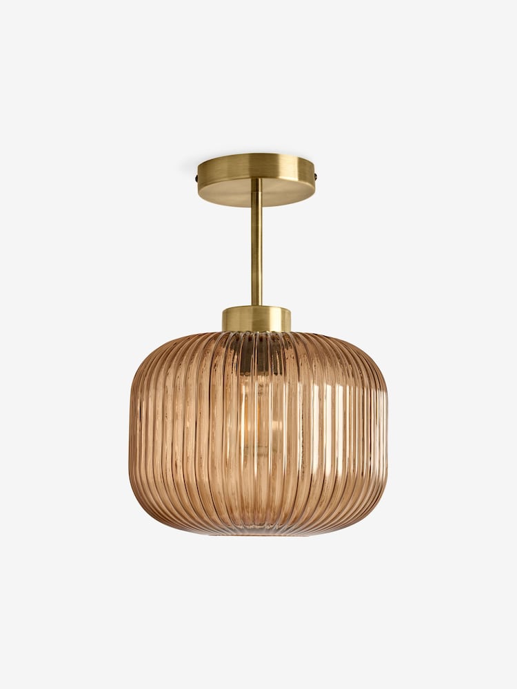 MADE.COM Amber Brown Briz Ceiling Flush Fitting Light - Image 1 of 2