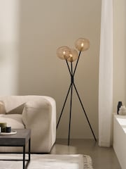 MADE.COM Black/Champagne Mika Floor Lamp - Image 1 of 7