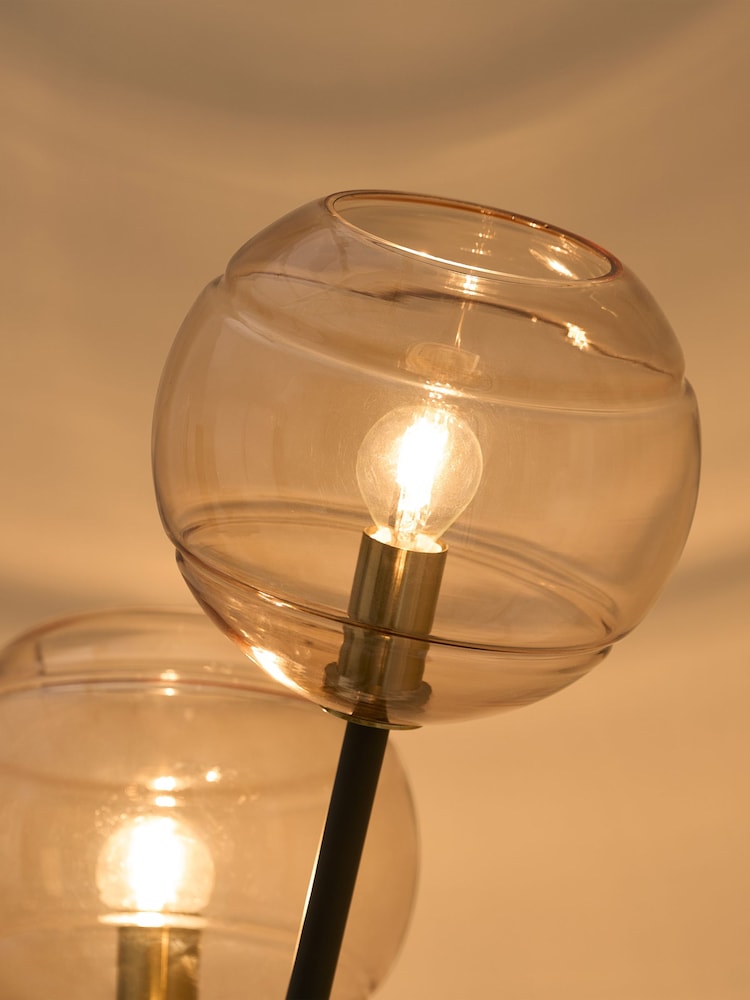 MADE.COM Black/Champagne Mika Floor Lamp - Image 2 of 7