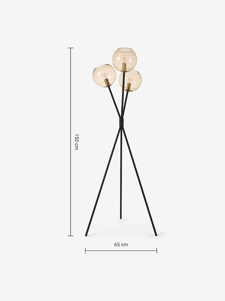 MADE.COM Black/Champagne Mika Floor Lamp - Image 7 of 7