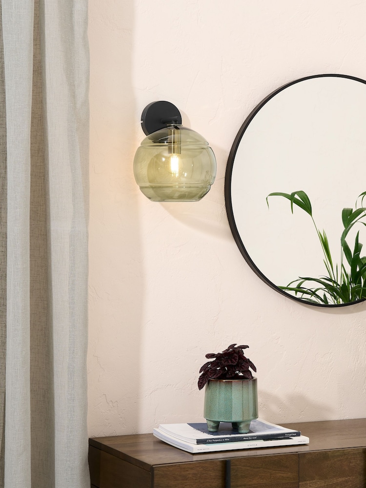 MADE.COM Black/Green Mika Wall Light - Image 1 of 6