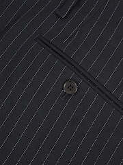Reiss Navy Garrel Straight Leg Pinstripe Trousers - Image 7 of 7