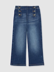 Reiss Blue Carmelle 13-14 yrs Straight-Leg Sailor Jeans - Image 1 of 5