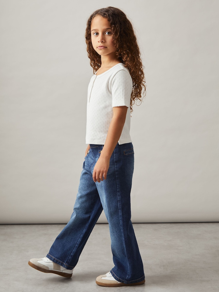 Reiss Blue Carmelle 13-14 yrs Straight-Leg Sailor Jeans - Image 2 of 5